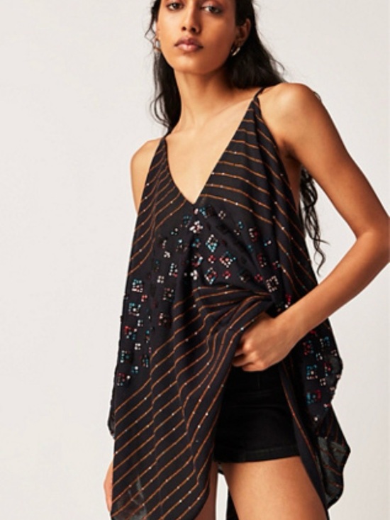 Free People Tops - Free People Ibiza Tank Tunic Flowy & Sequined